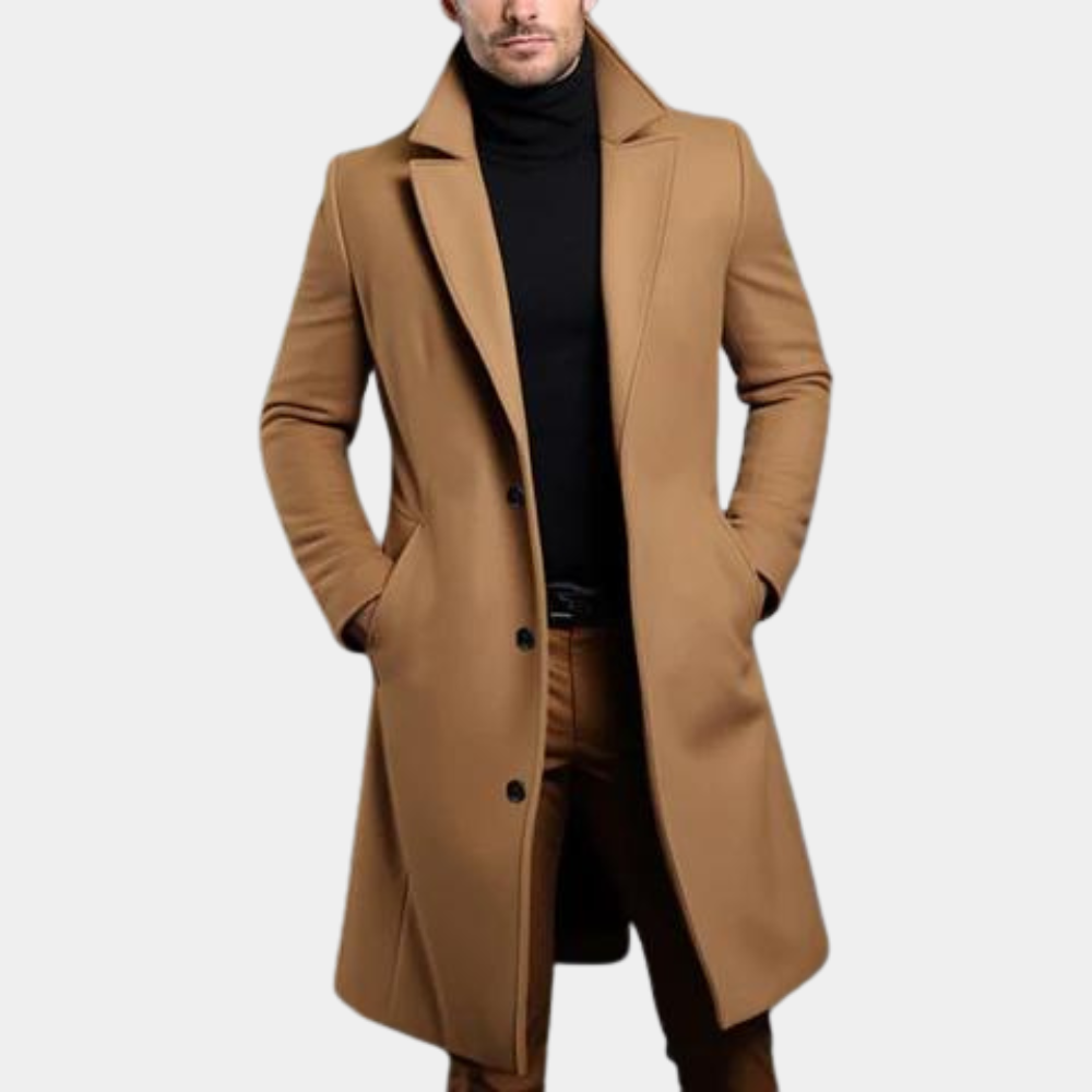 Herre Lang Frakke Moderne Stil