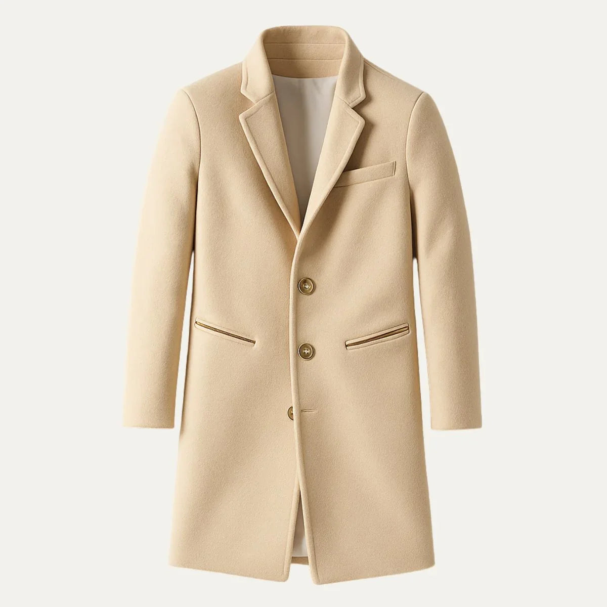 Herre Lang Trenchcoat Klassisk Stil
