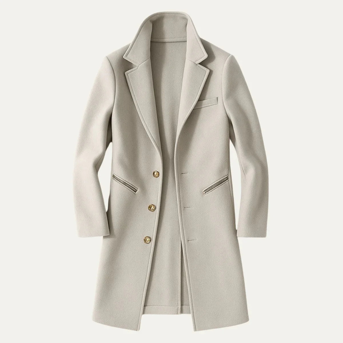 Herre Lang Trenchcoat Klassisk Stil