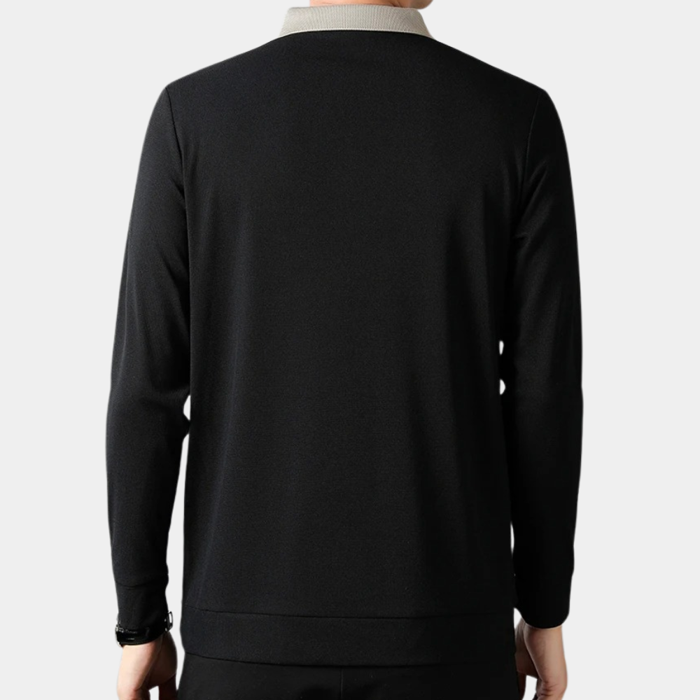 Herre Langærmet Poloshirt i Klassisk Stil - Komfortabel og Åndbar Fritidstøj