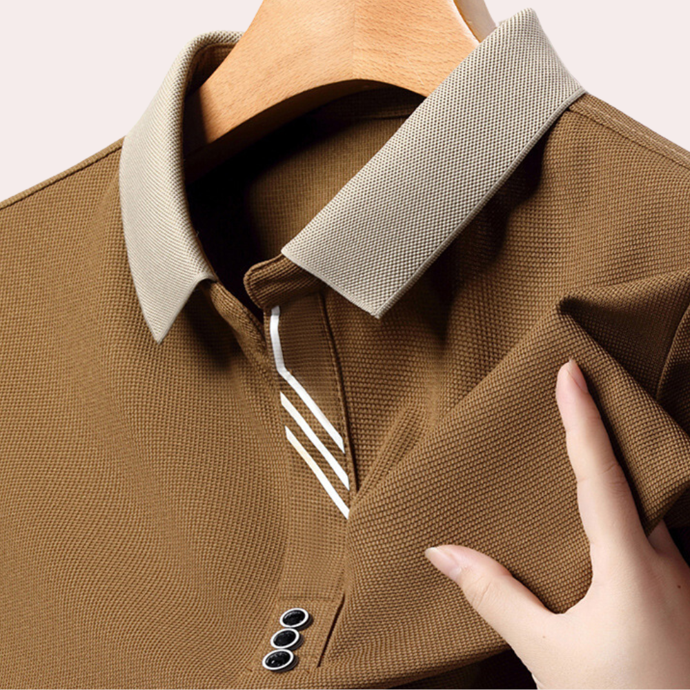 Herre Langærmet Poloshirt i Klassisk Stil - Komfortabel og Åndbar Fritidstøj