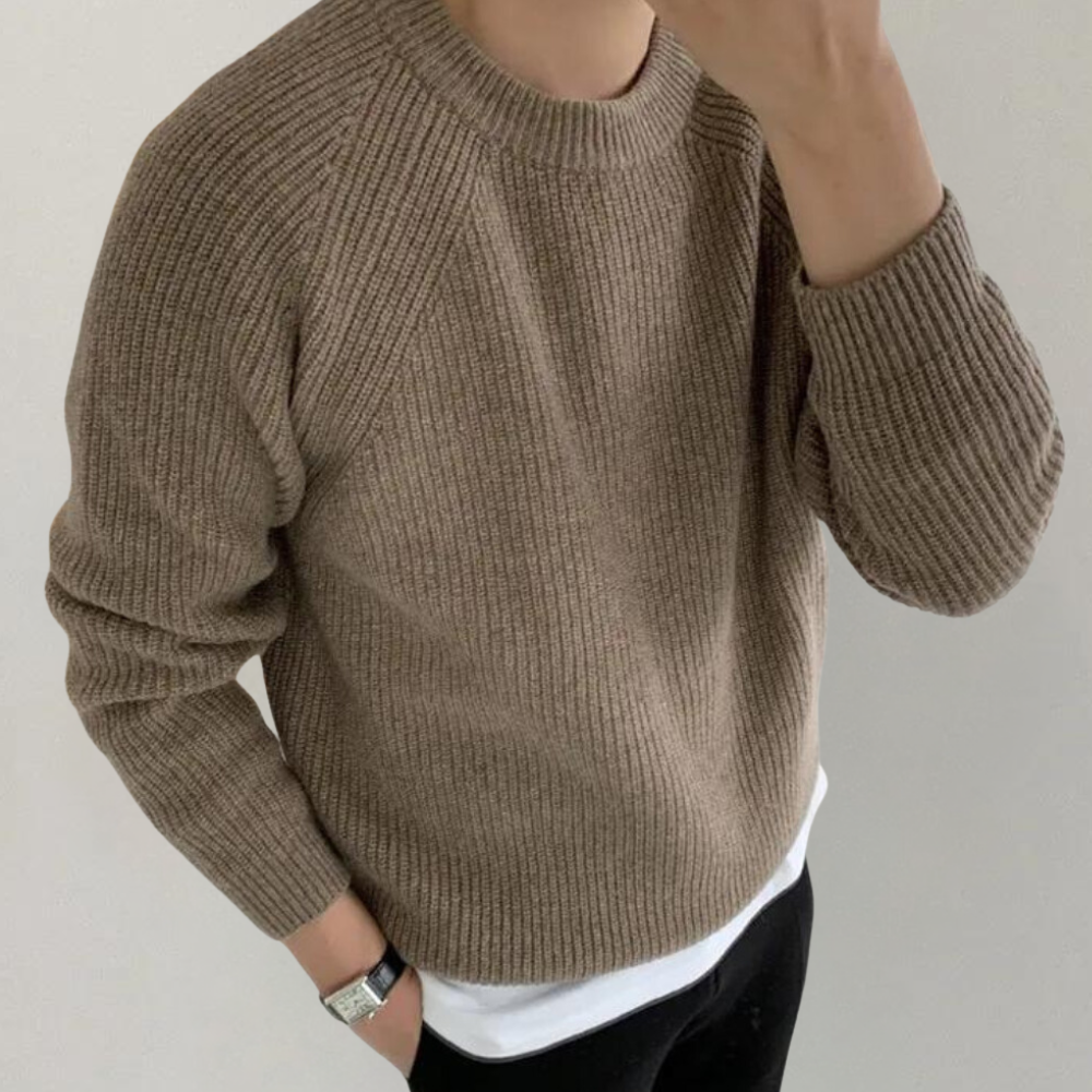 Herre Langærmet Strikket Sweater Afslappet Stil