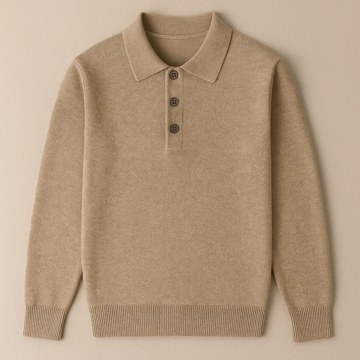 Herre Poloshirt Klassisk Stil 3-Knap Design