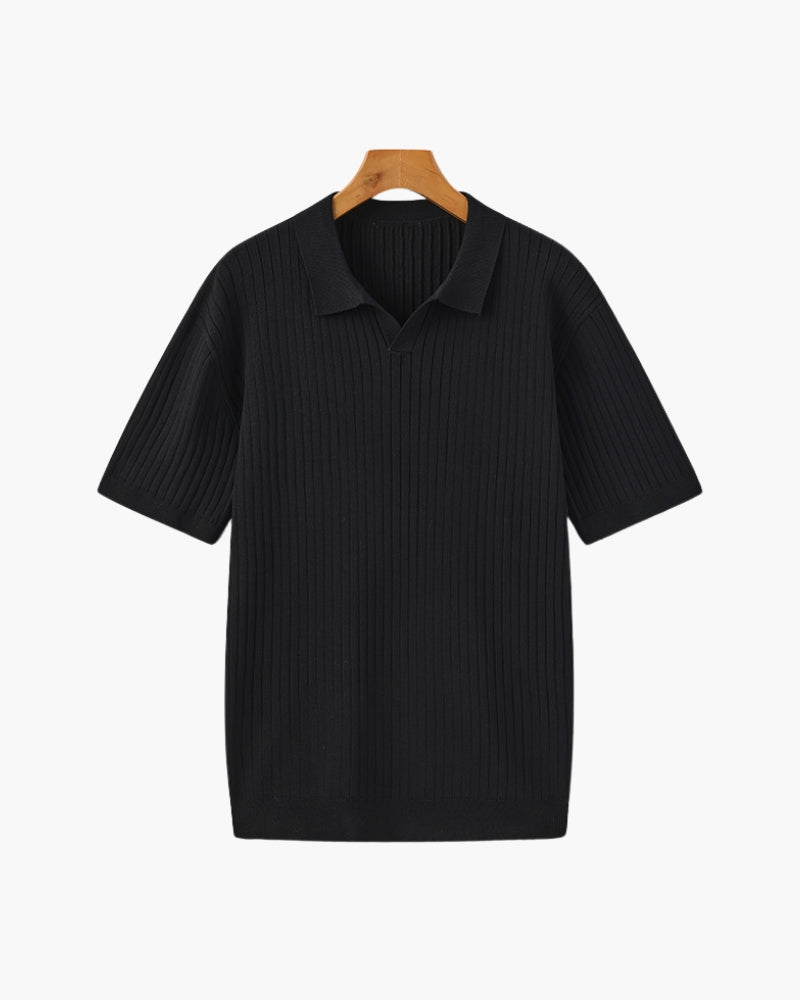 Herre Poloshirt Ribbet Stil
