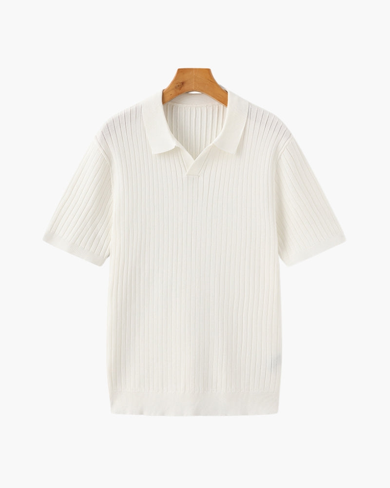 Herre Poloshirt Ribbet Stil