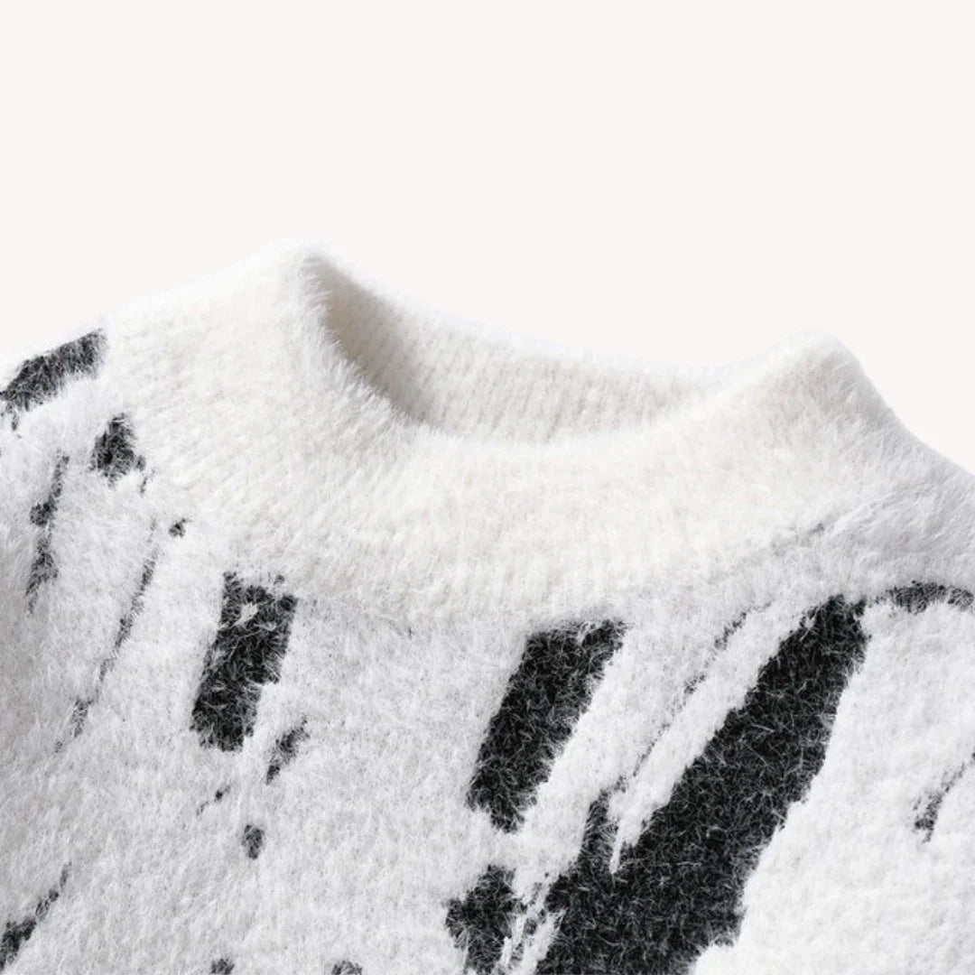 Herre Striktrøje Med Fuzzy Design Casual Rund Hals
