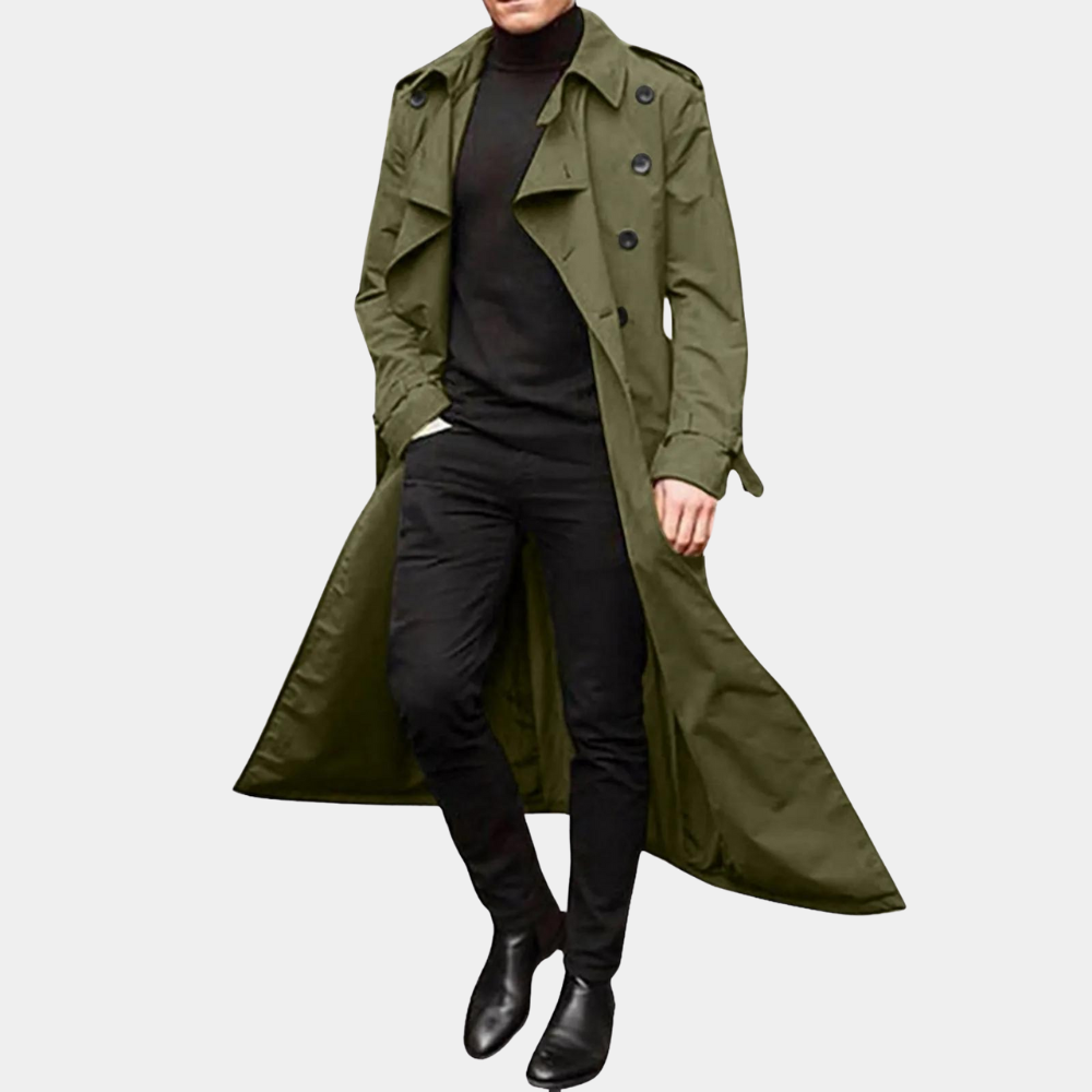 Herre Trenchcoat Afslappet Stil