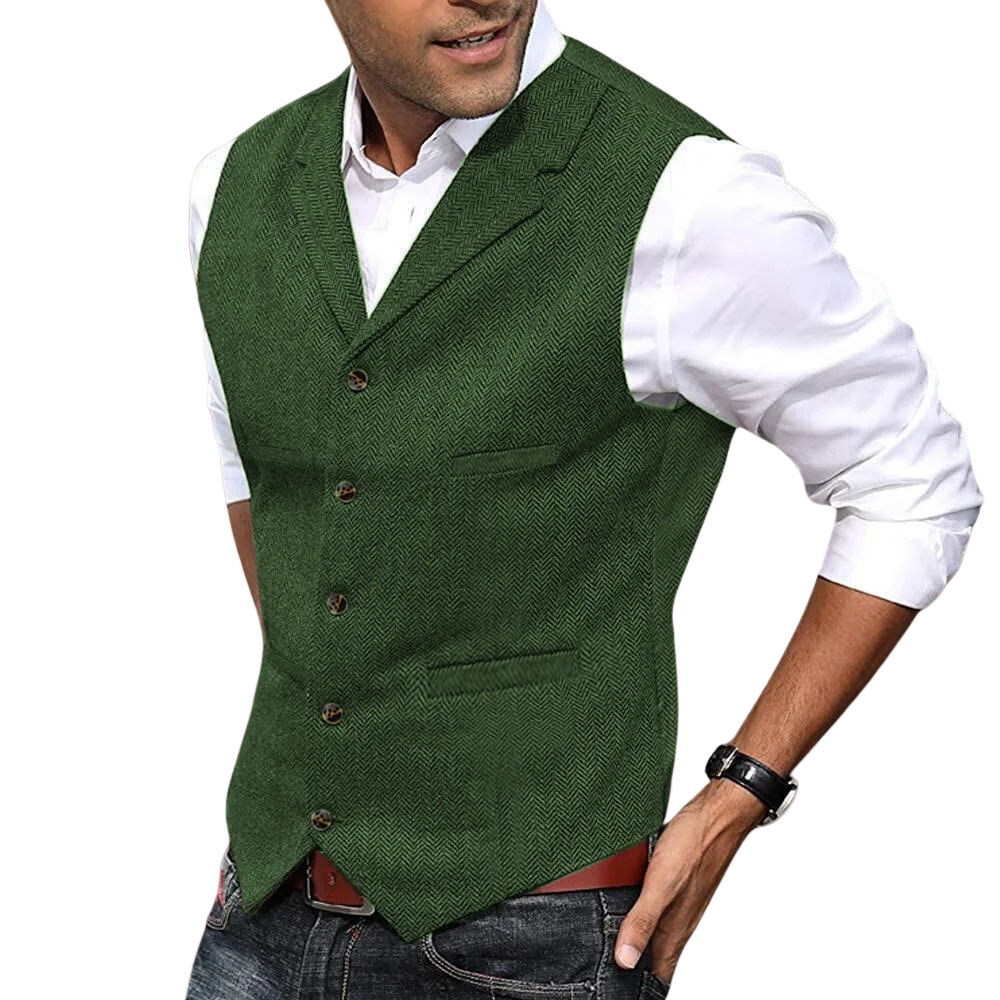 Herre Vest Enkeltradet Stil