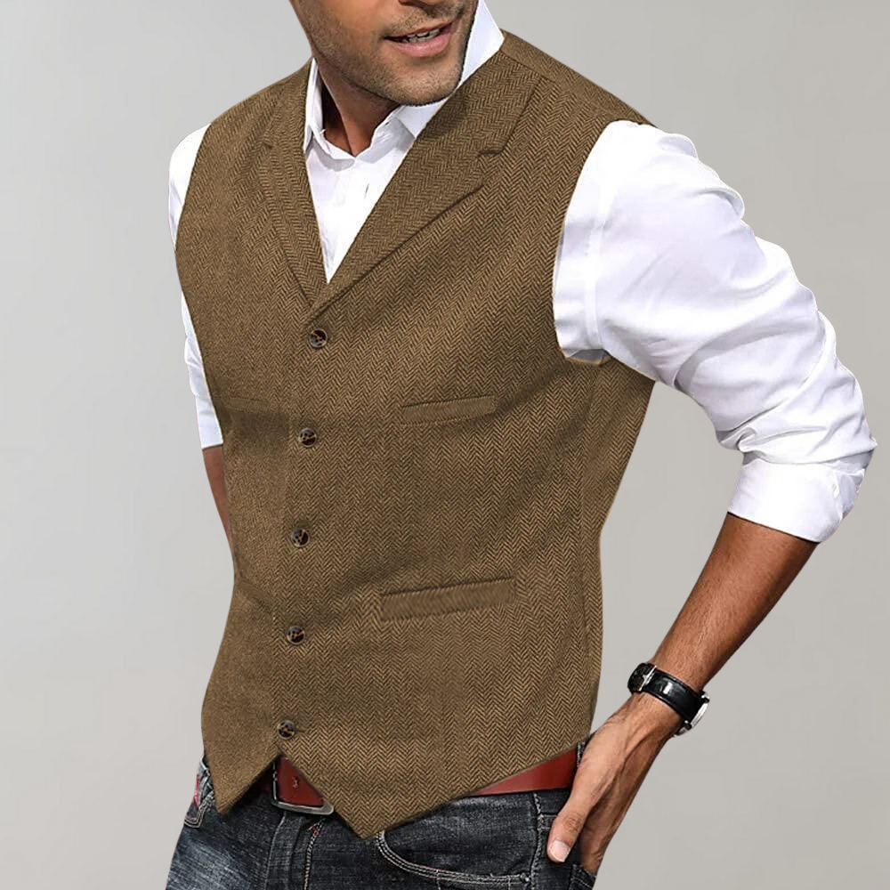 Herre Vest Enkeltradet Stil