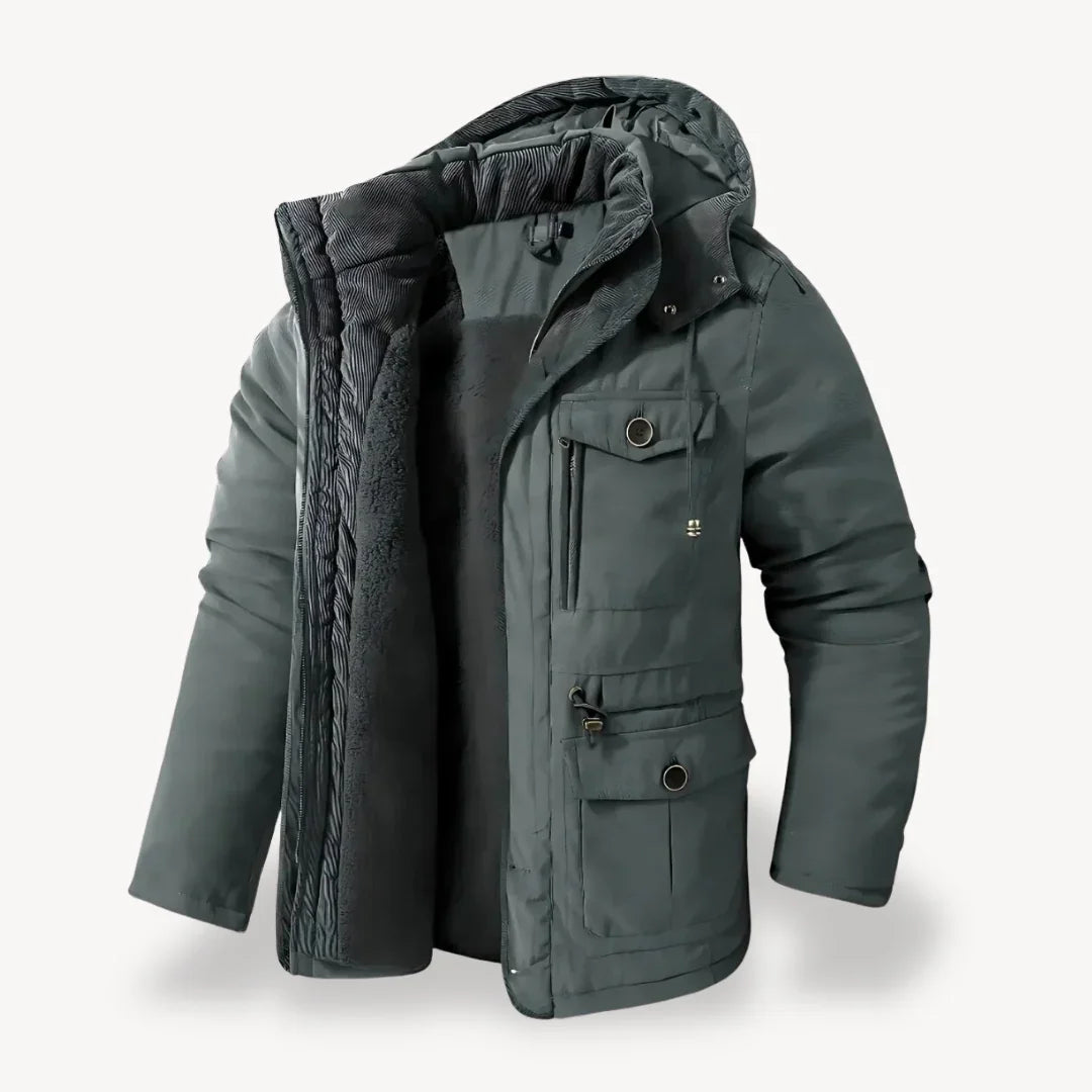 Herre Vinterparka Med Vandtæt Design Aftagelig Hætte