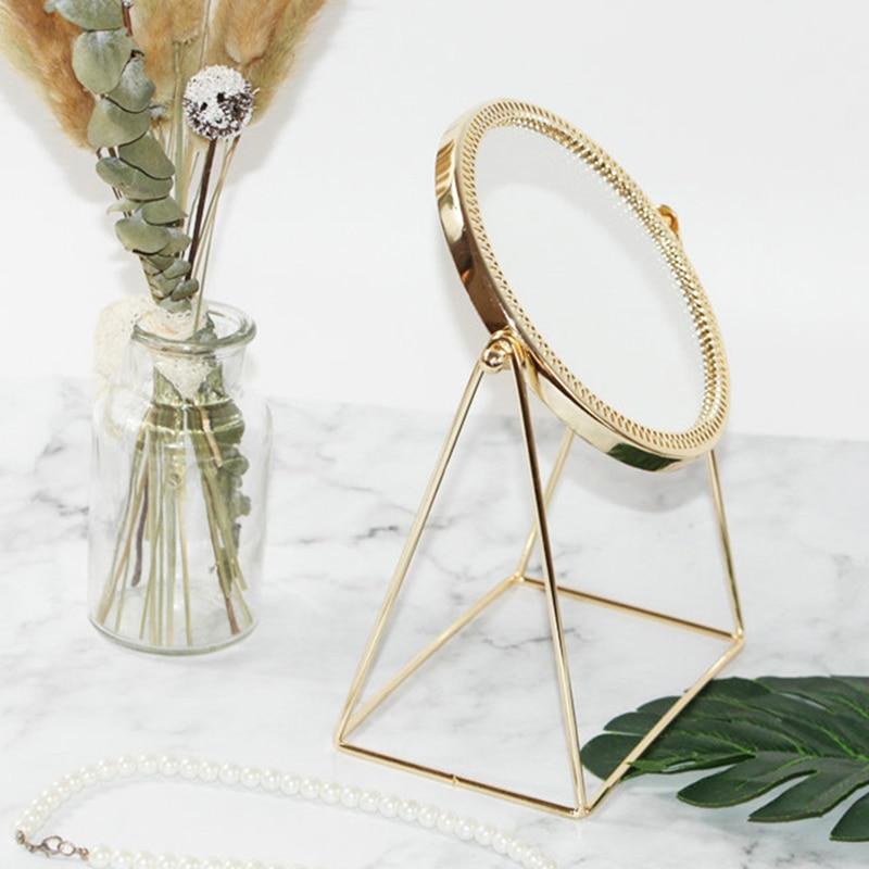 Makeup Spejl med Guld Finish og Forstørrelse