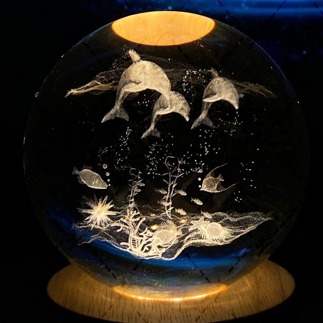 Månekrystalkugle med Blødt Lys