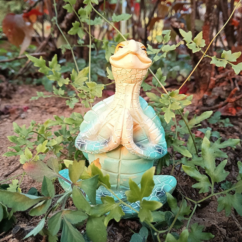 Meditativ Havskildpadde Statue til Indretning