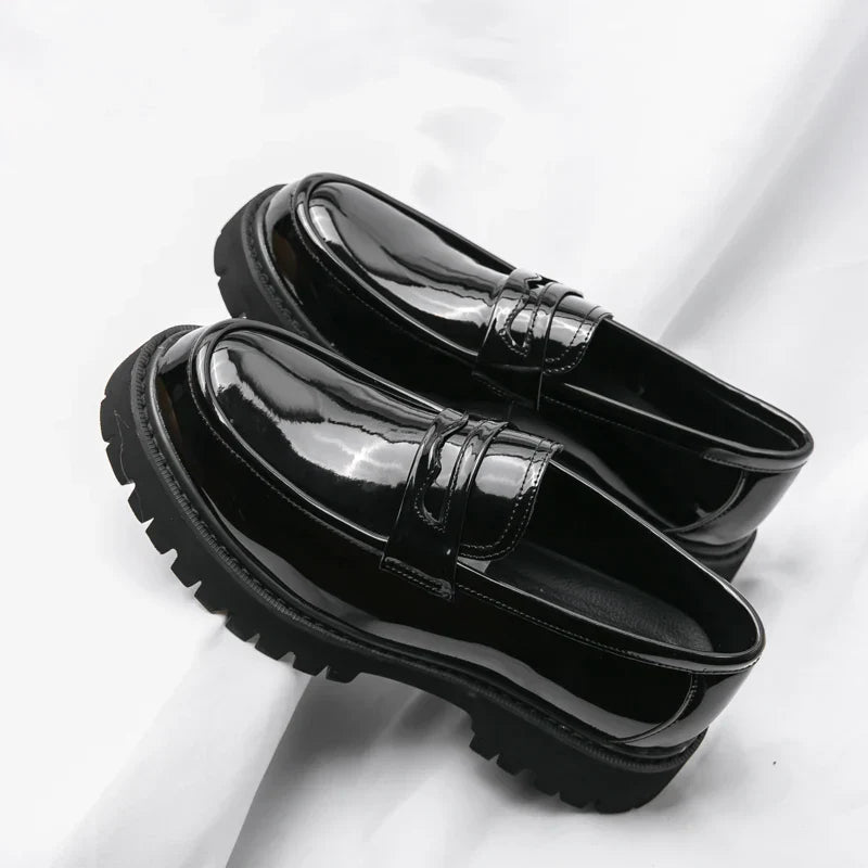 Herresorte Chunky Sole Loafers – Moderne Slip-On Dress Shoes