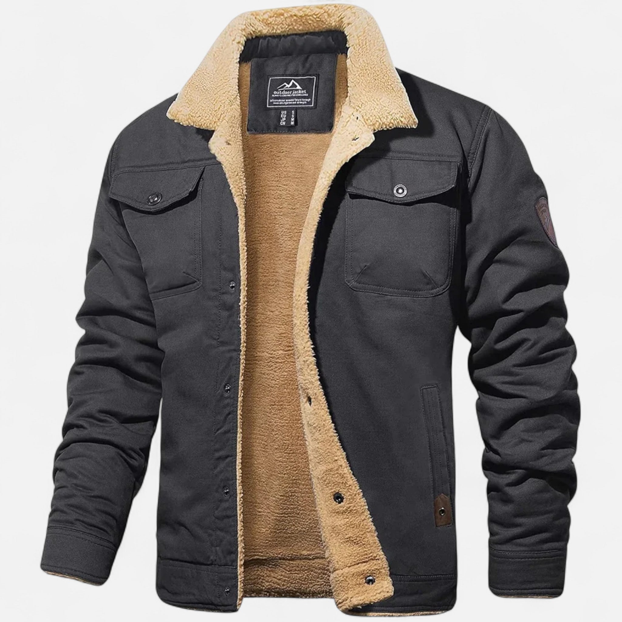 Herre Bomberjakke – Klassisk Aviator – Sherpa Krave – Vinter Casual