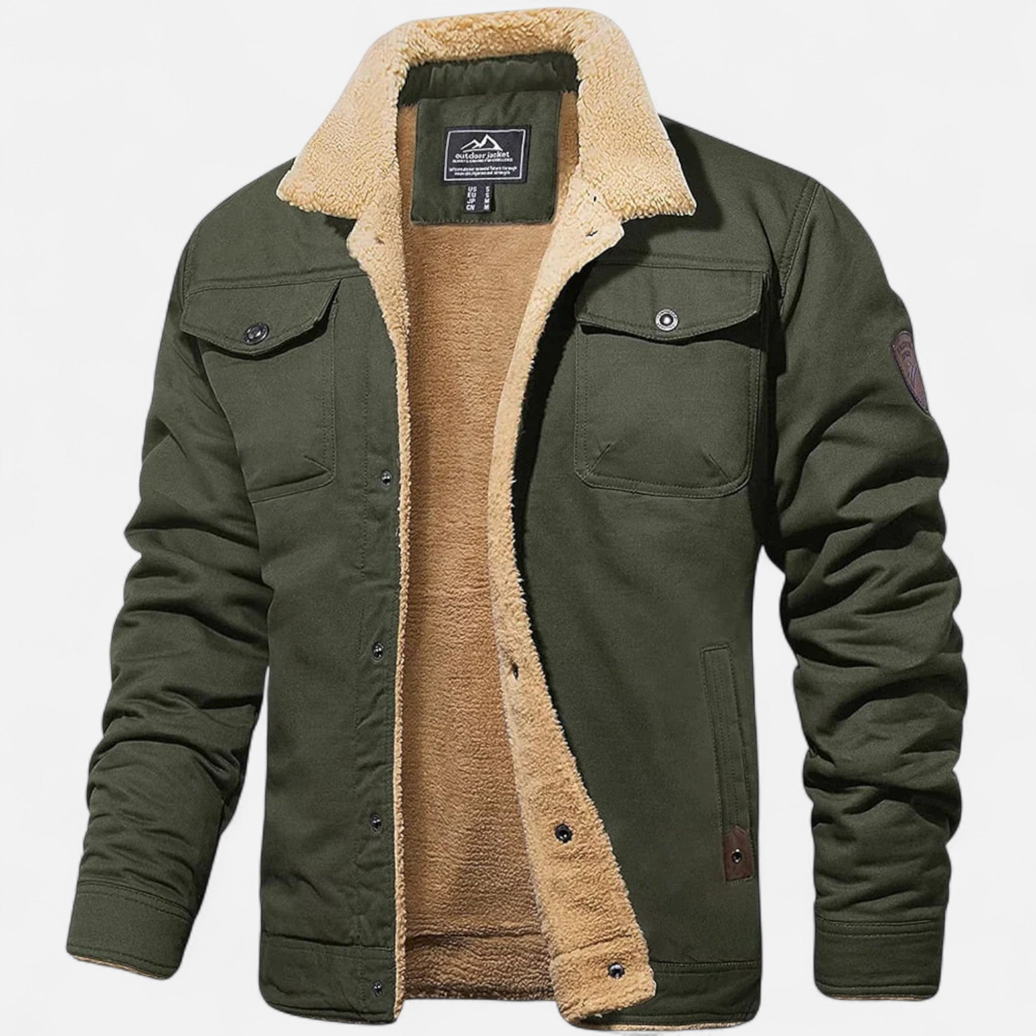 Herre Bomberjakke – Klassisk Aviator – Sherpa Krave – Vinter Casual