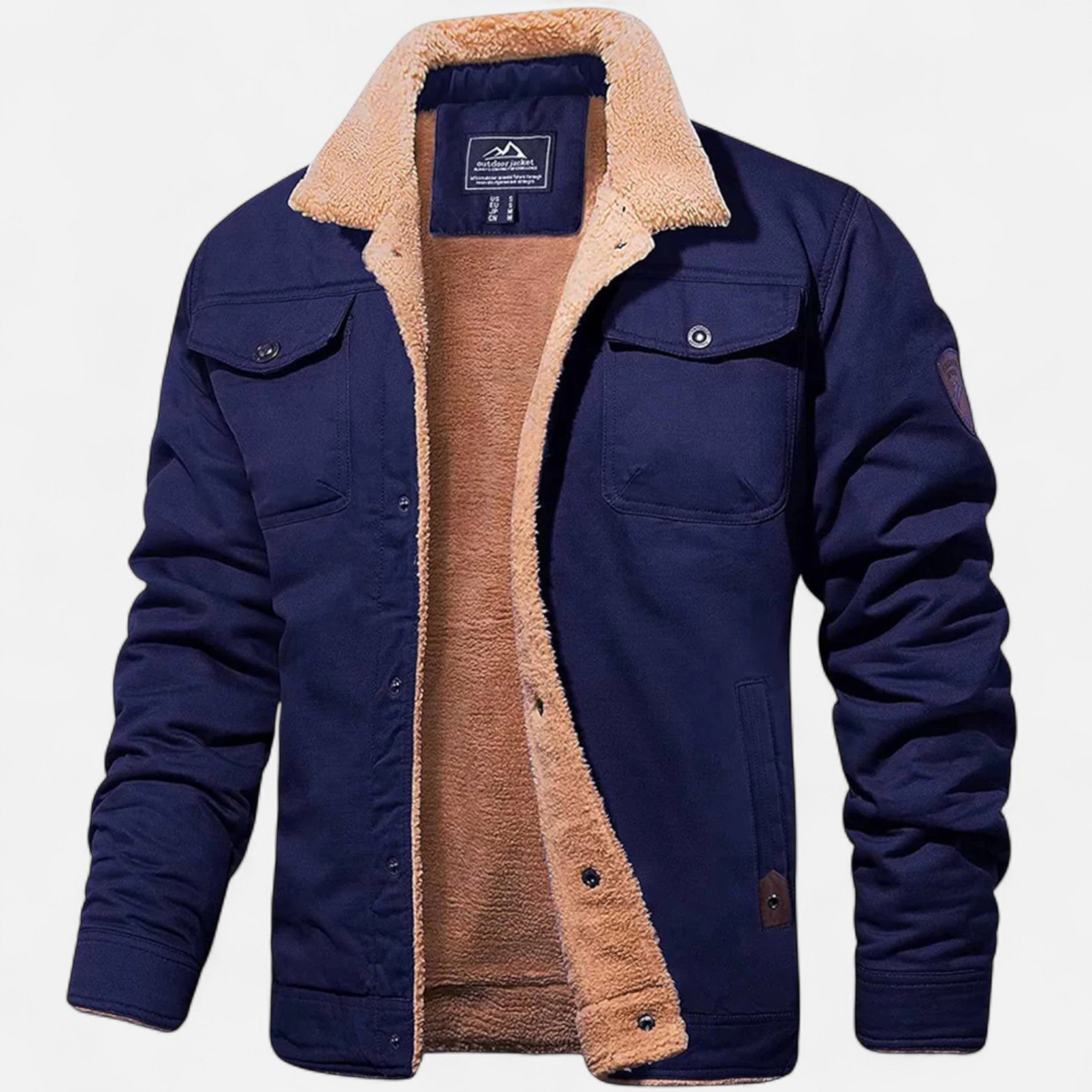 Herre Bomberjakke – Klassisk Aviator – Sherpa Krave – Vinter Casual