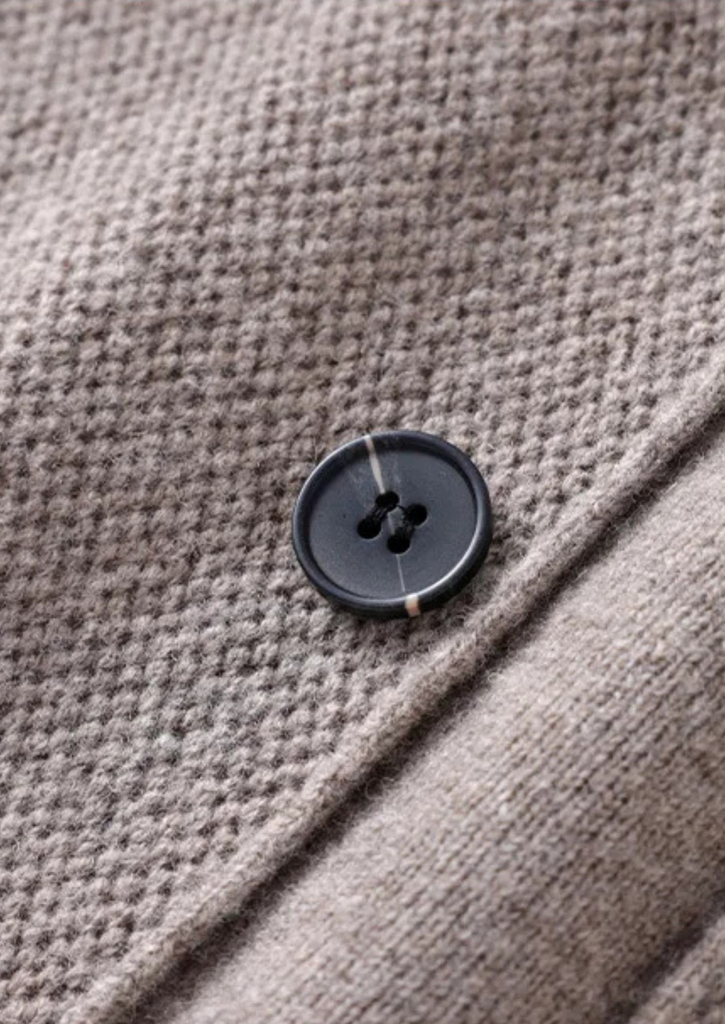 Herre Button-Up Cardigan Sweater med Krave og Forlommer