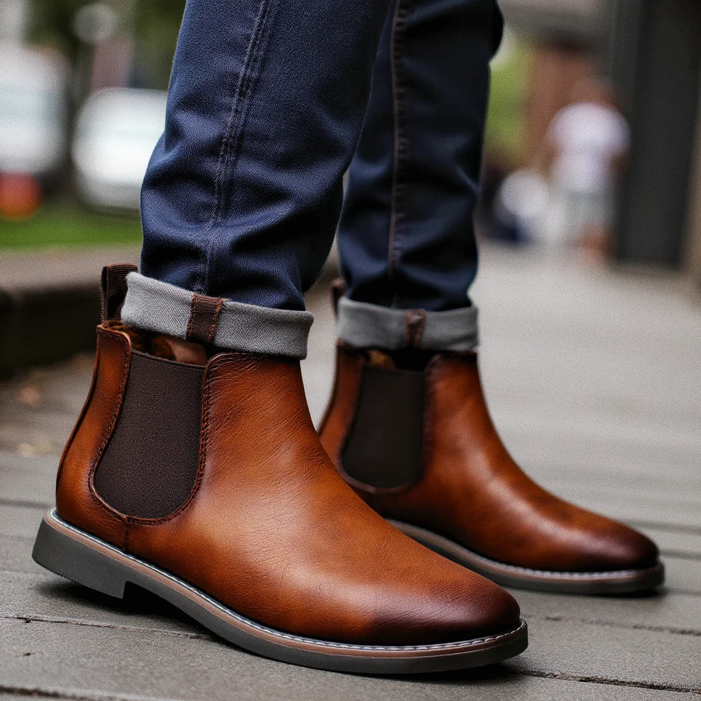 Herre Chelsea Ankelstøvler – Klassisk Slip-On Dress Stil