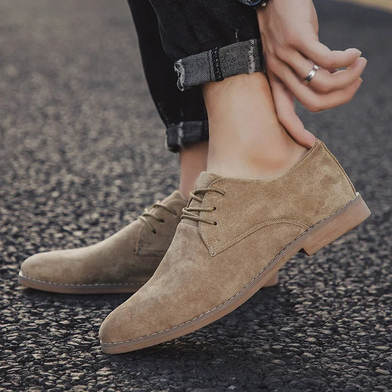 Herre Klassiske Snørebånd Dress Sko – Smart Suede Design til Bryllupper og Formelle Anledninger