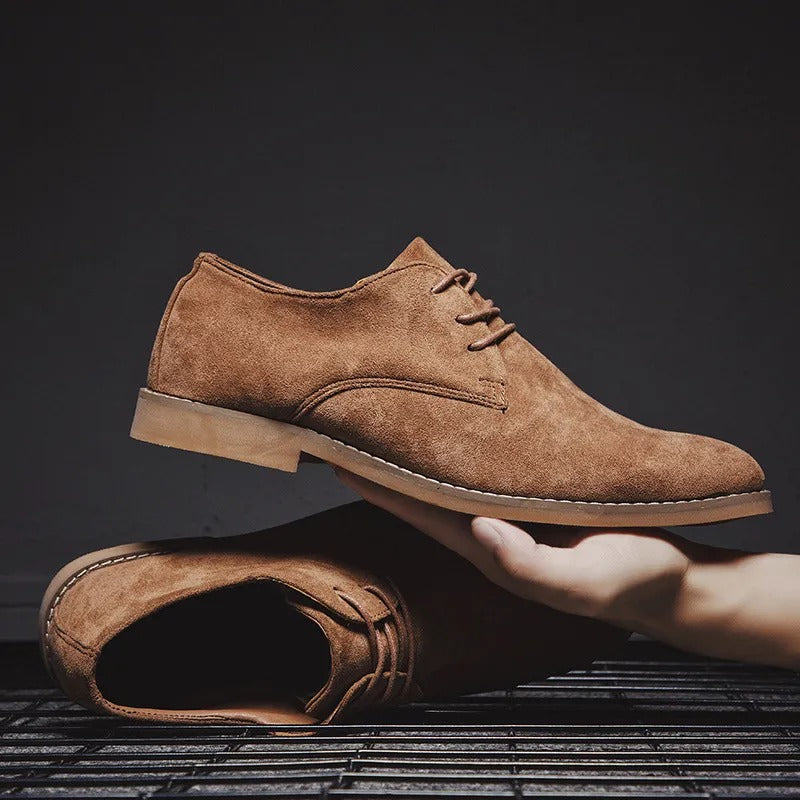 Herre Klassiske Snørebånd Dress Sko – Smart Suede Design til Bryllupper og Formelle Anledninger