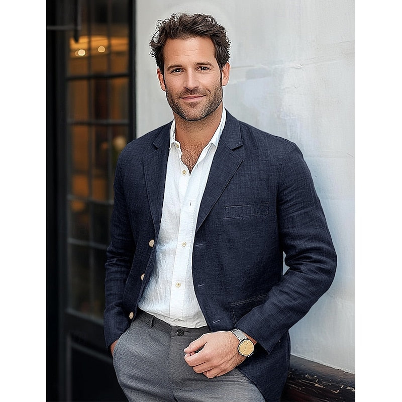 Herre Klassisk Letvægts Blazer – Smart Casual Hele Året
