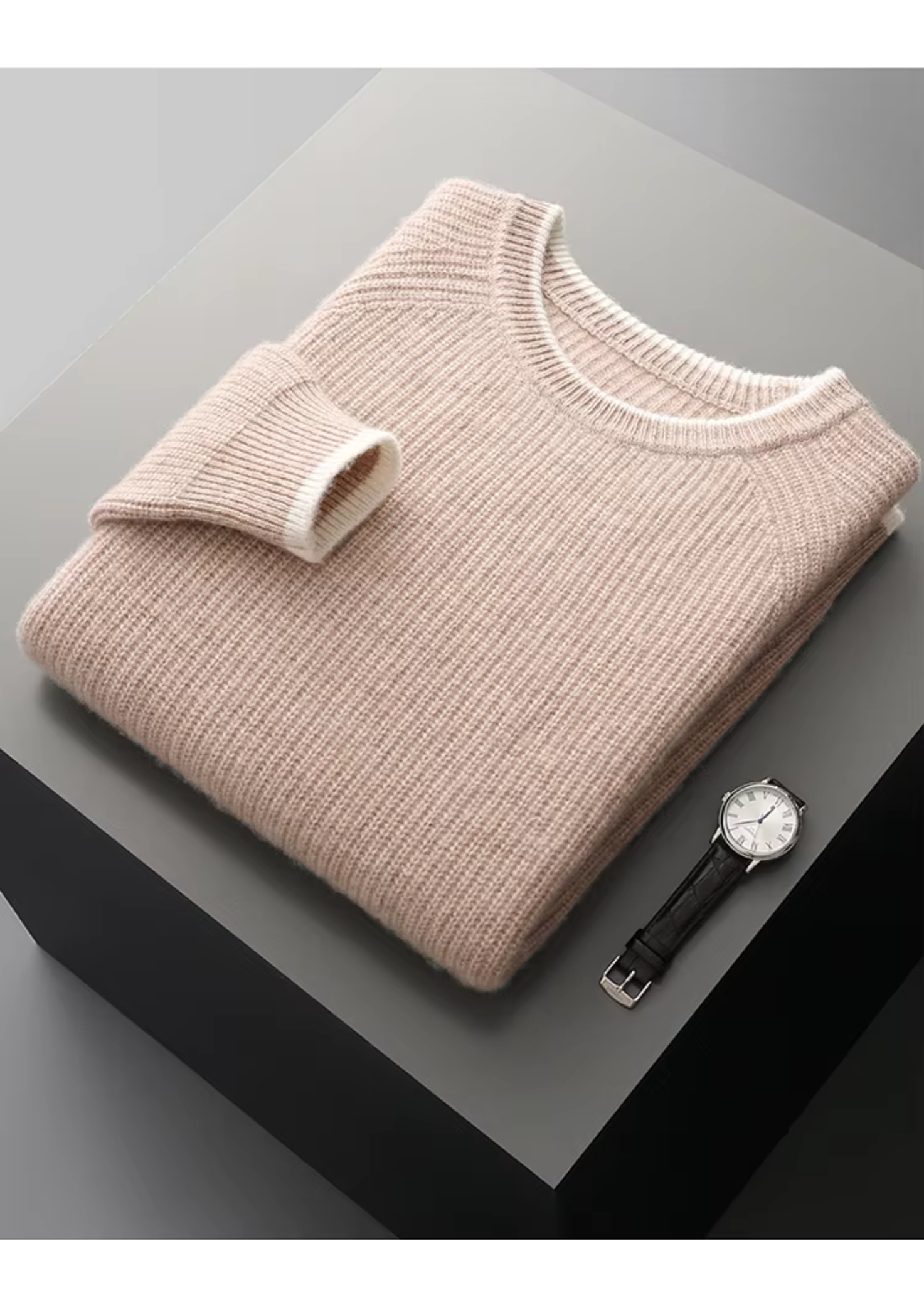 Herre Crew Neck Strikket Sweater – Årsæson Smart Casual Essential
