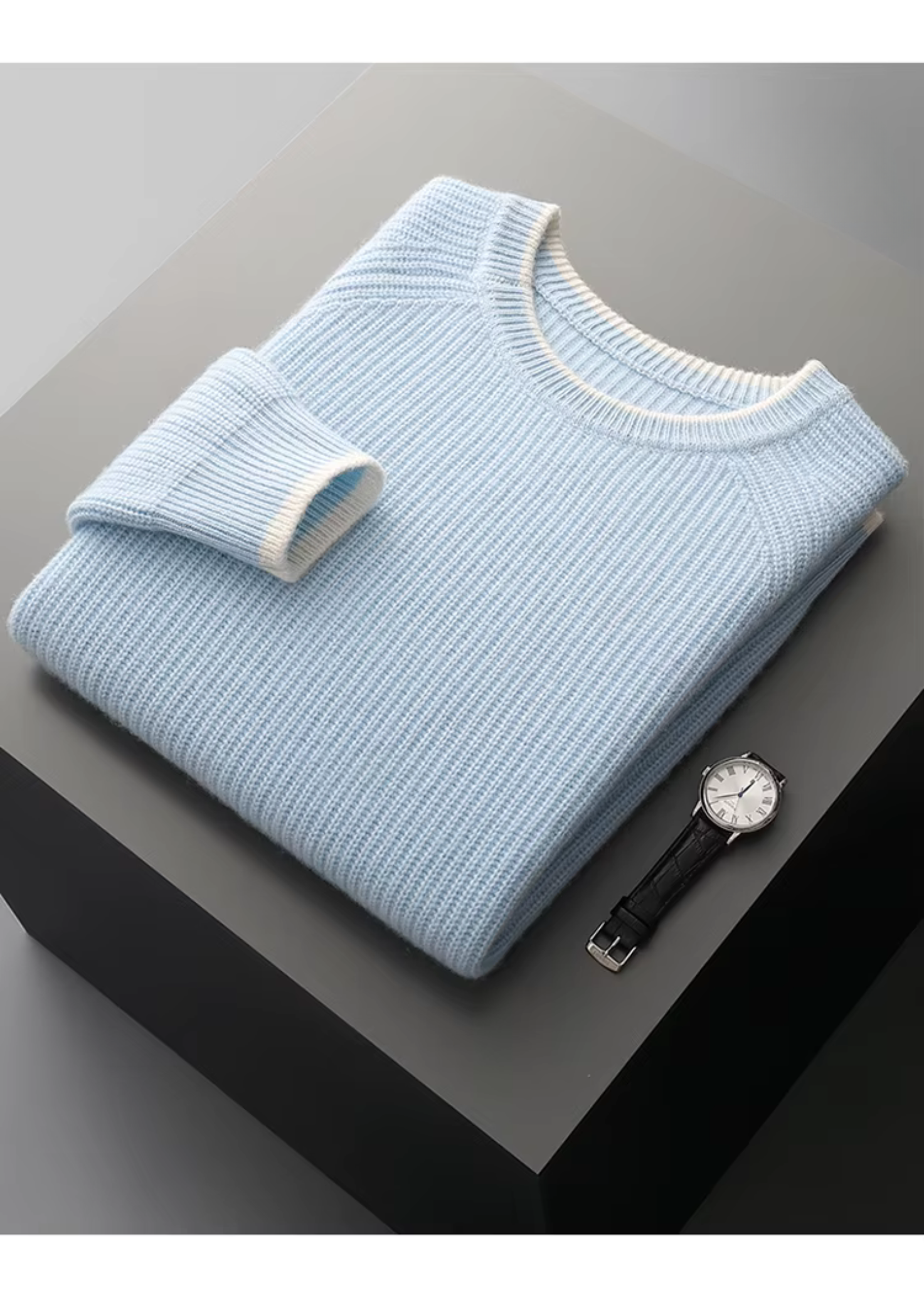 Herre Crew Neck Strikket Sweater – Årsæson Smart Casual Essential