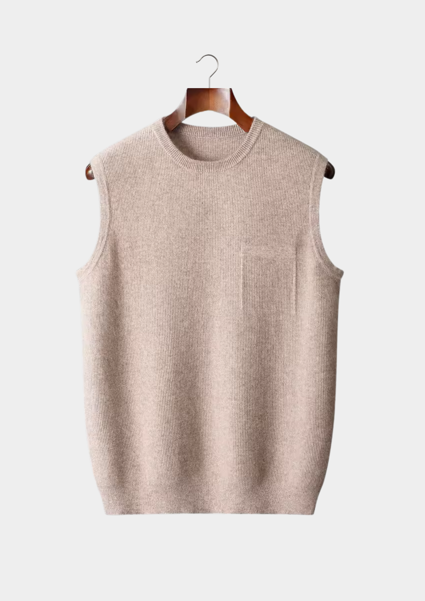 Herre Crew Neck Vest – Minimalistisk Ærmeløs Lag