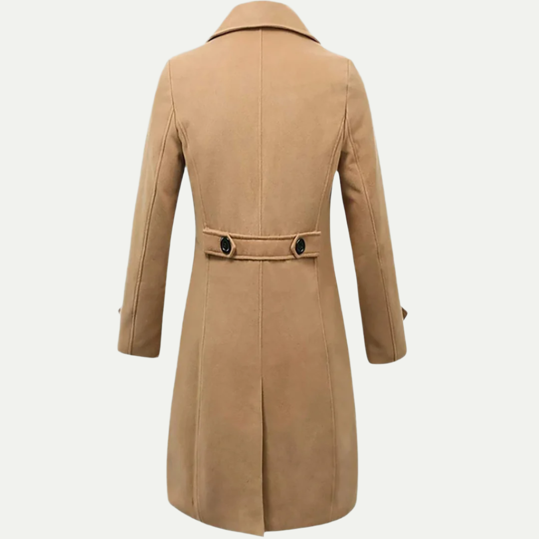 Herres Dobbeltradet Lang Trench Coat – Raffineret Italiensk Silhuet