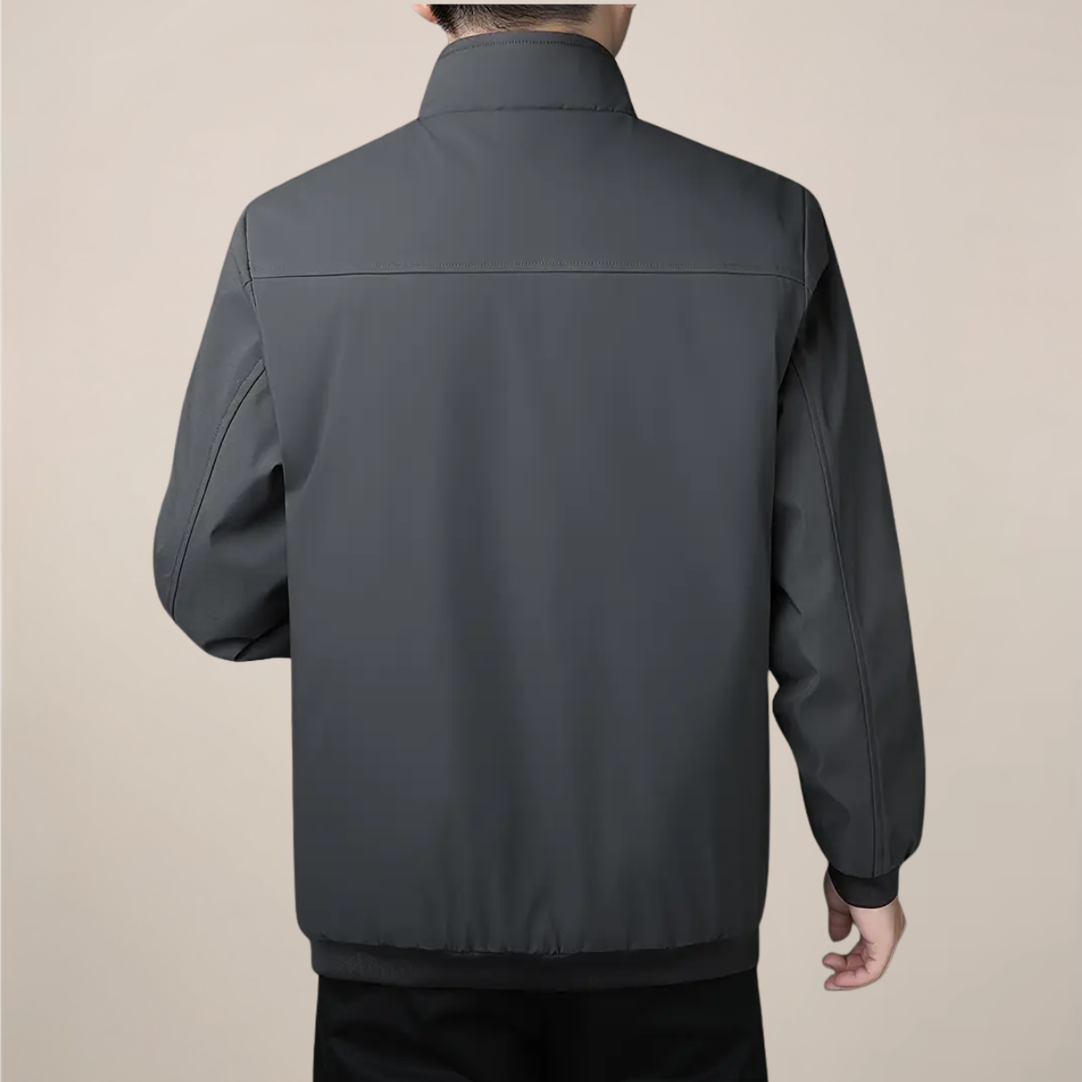 Herre Fleece-Foret Jakke – Varm Ståkrave Zip-Up Frakke til Vinter & Casual Brug
