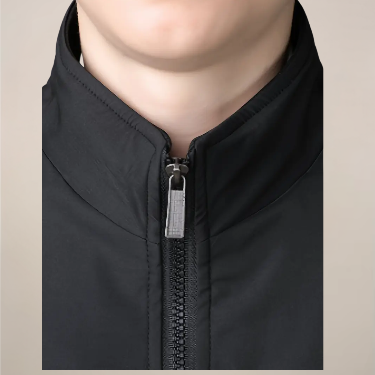 Herre Fleece-Foret Jakke – Varm Ståkrave Zip-Up Frakke til Vinter & Casual Brug