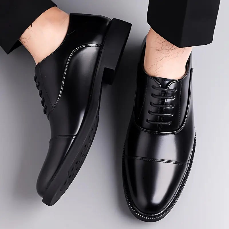 Mænds Glinsende Oxfords – Klassiske Snørebånds Forretningssko
