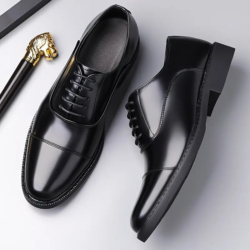 Mænds Glinsende Oxfords – Klassiske Snørebånds Forretningssko