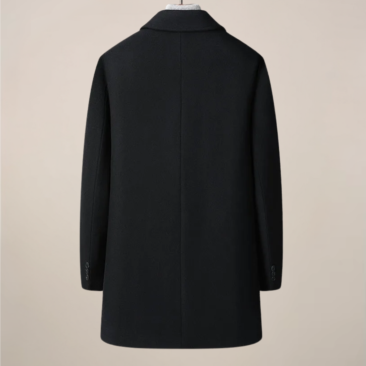 Herre Herringbone Bilfrakke – Spids Krave, Knap Front