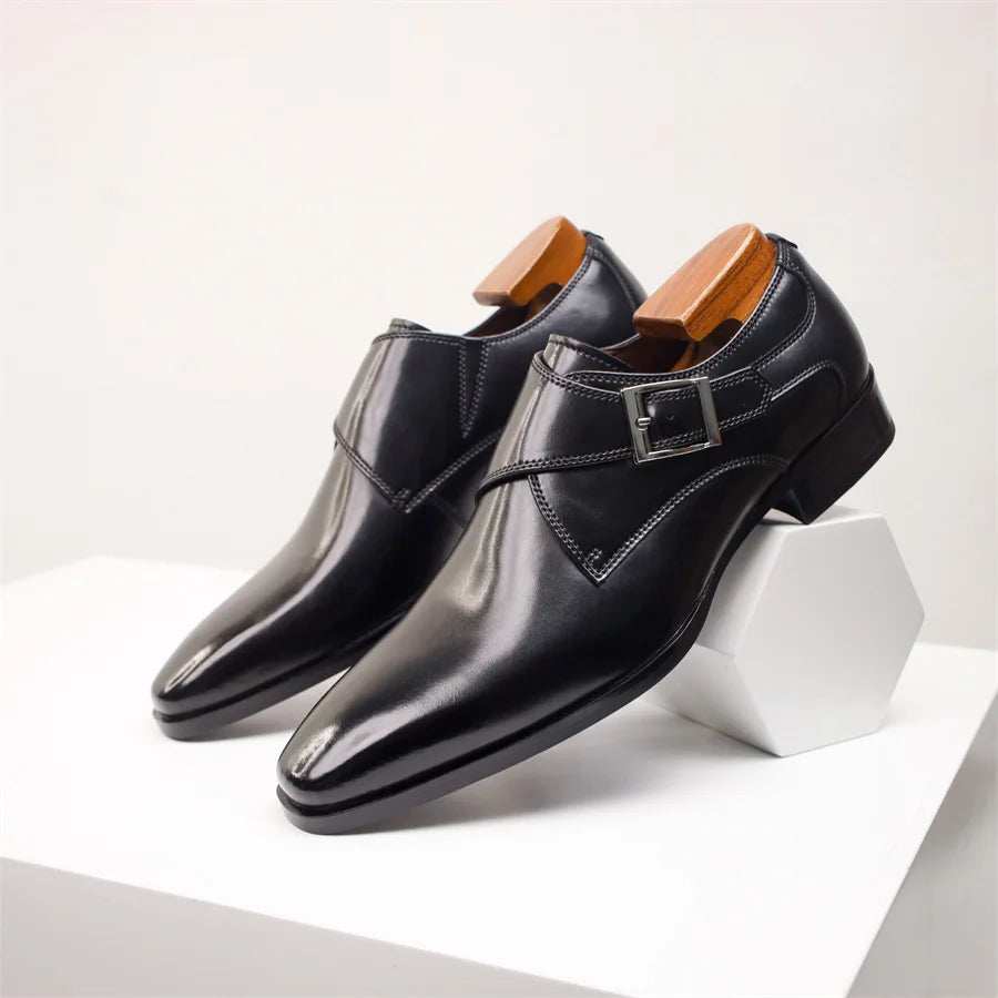 Herre Italienske Monk Strap Dress Shoes – Klassisk Spænde Detalje