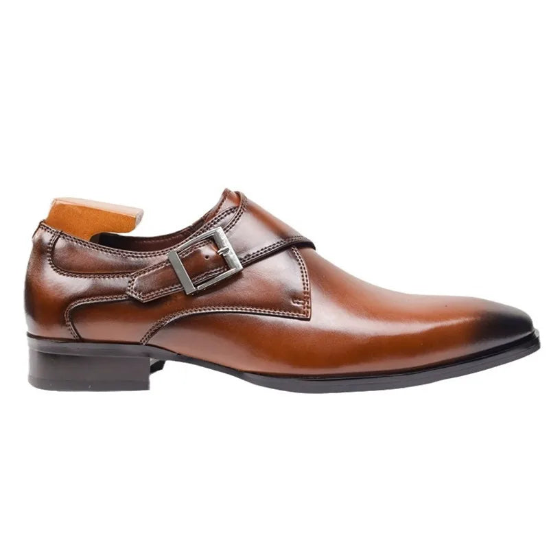 Herre Italienske Monk Strap Dress Shoes – Klassisk Spænde Detalje