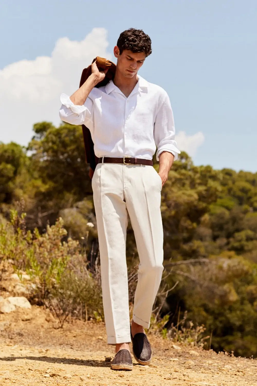 Herre Linned Skræddersyet Skjorte med Knapper – Hobby Krave & Alsidig Styling