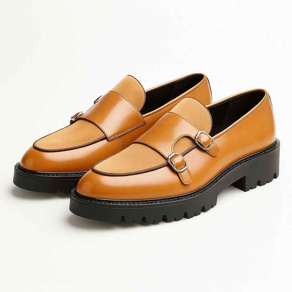Herre Monk Strap Loafers – Moderne Dress Shoes med Dobbelt Spænde