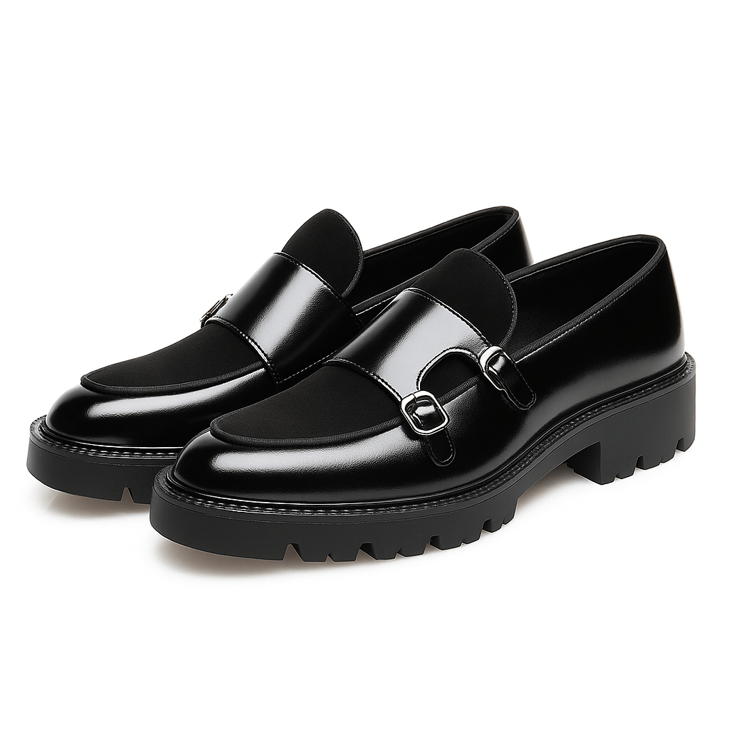 Herre Monk Strap Loafers – Moderne Dress Shoes med Dobbelt Spænde