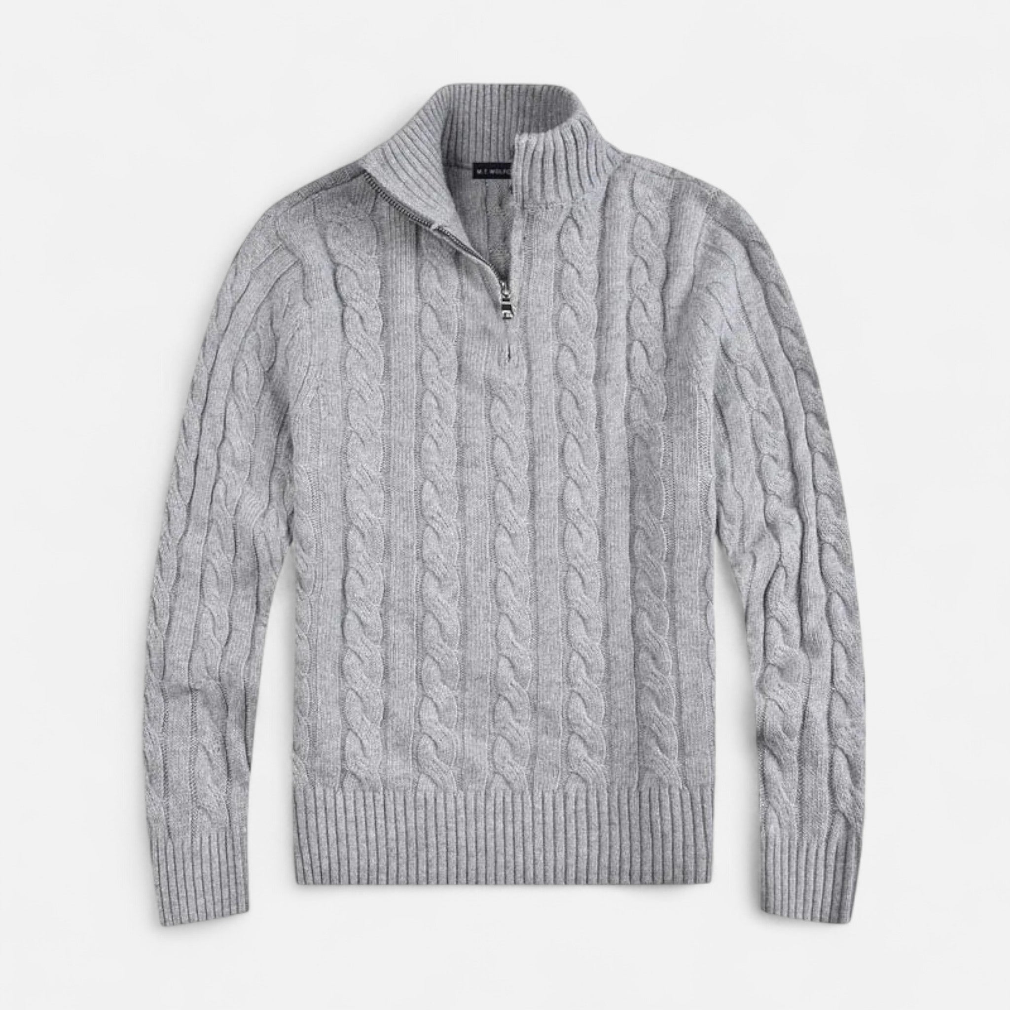 Herre Åben-Front Sweater med Subtil Syning Detaljer – Moderne Lag-på-Lag Stykke