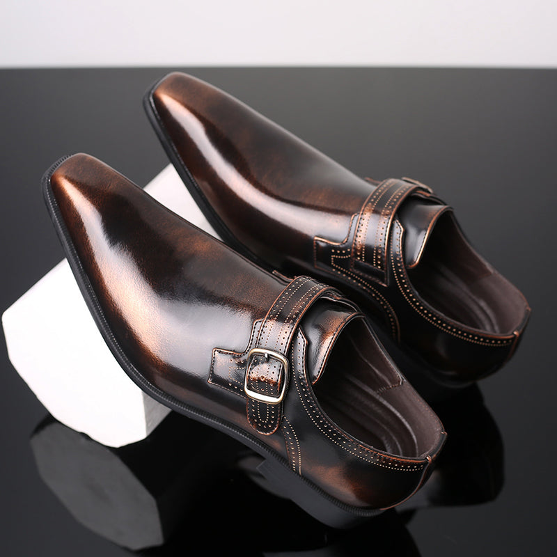 Herre Patent Monk Strap Sko – Poleret Finish – Enkelt Spænde