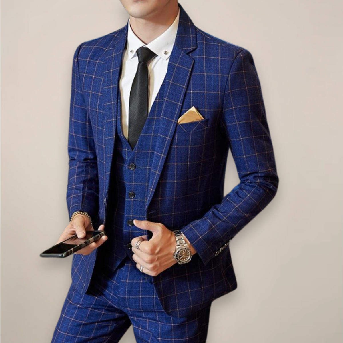 Herreskjorte i ternet – Slim Fit Ternede Blazer & Bukser