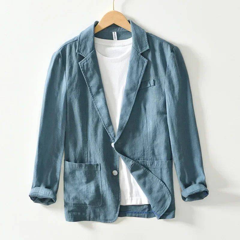 Herre Relaxed Linned Blazer – Smart-Casual Letvægtslag