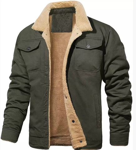 Herre Shearling Krave Fôret Jakke – Klassisk Vinter Ydertøj