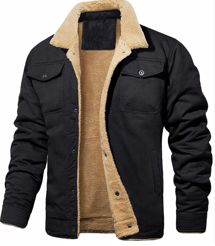 Herre Shearling Krave Fôret Jakke – Klassisk Vinter Ydertøj