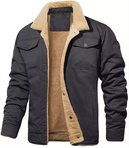 Herre Shearling Krave Fôret Jakke – Klassisk Vinter Ydertøj