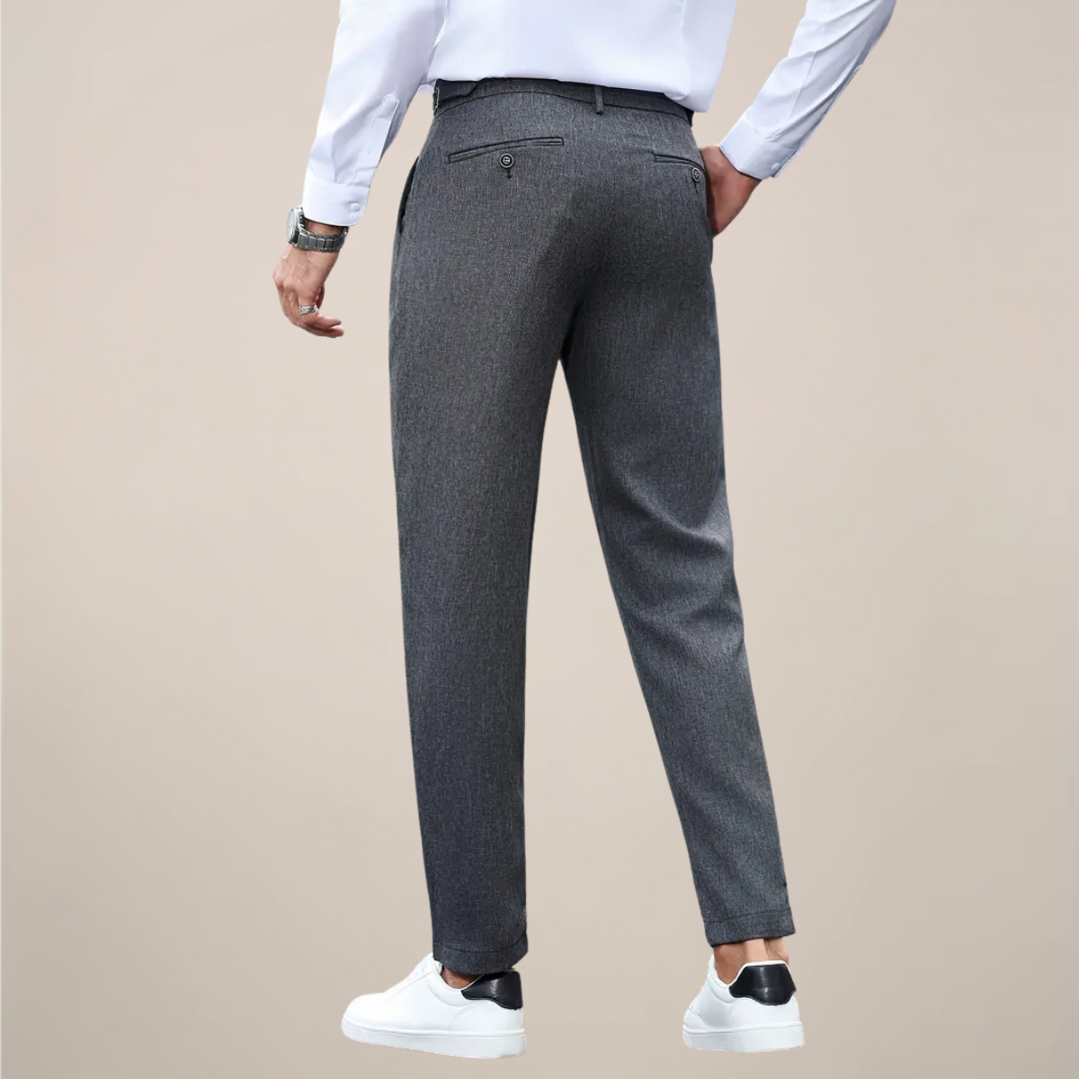 Herre Slim Fit Plisserede Bukser – Skræddersyede Dressbukser til Erhverv & Formelle Anledninger