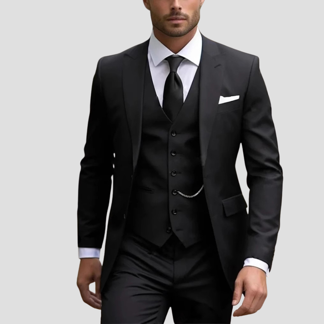 Herreslim-fit tre-delt jakkesæt – Skræddersyet, notch lapel