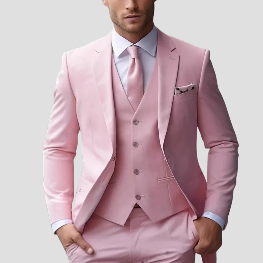 Herreslim-fit tre-delt jakkesæt – Skræddersyet, notch lapel